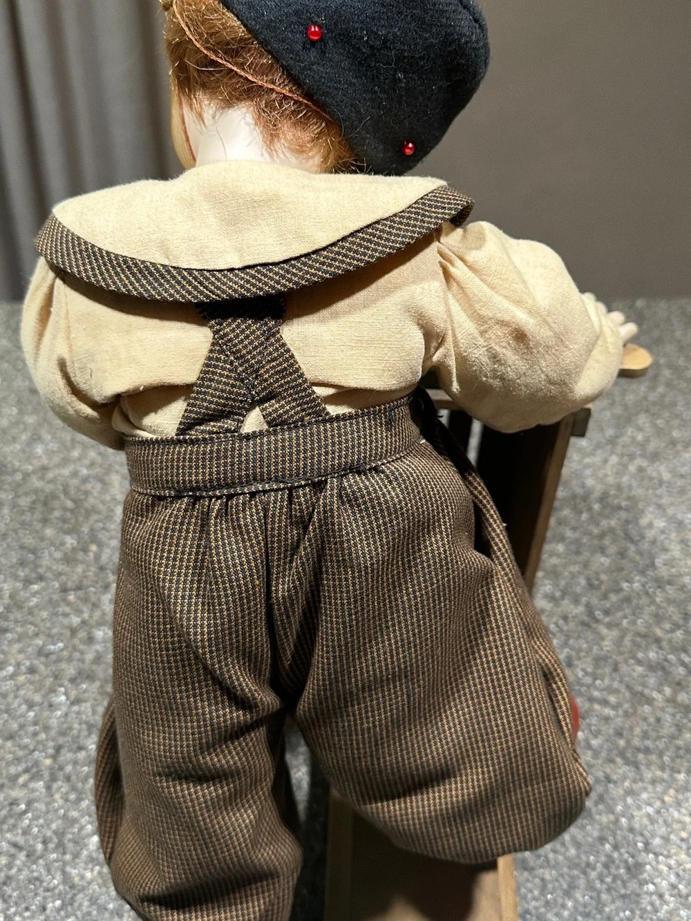 1994 Vintage Franklin Heirloom Porcelain Boy Doll Frankie with Coca-Cola Crate